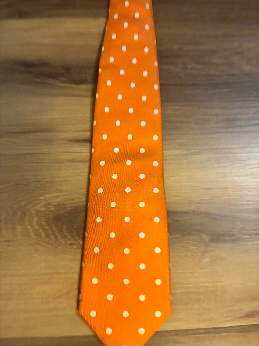 Charles Tyrwitt Orange Polka Dot Tie - Classic Business Accessory. 100% Silk EUC